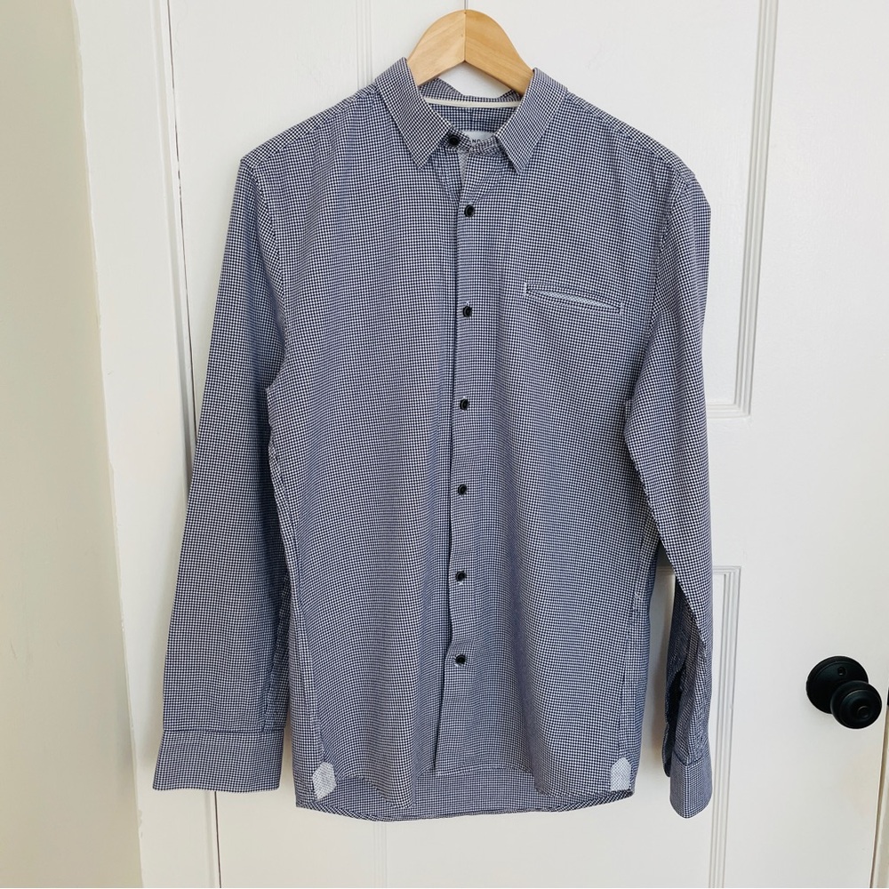 GIORDANO Gingham Button Down‎ Shirt, Bought in Korea, Sz L